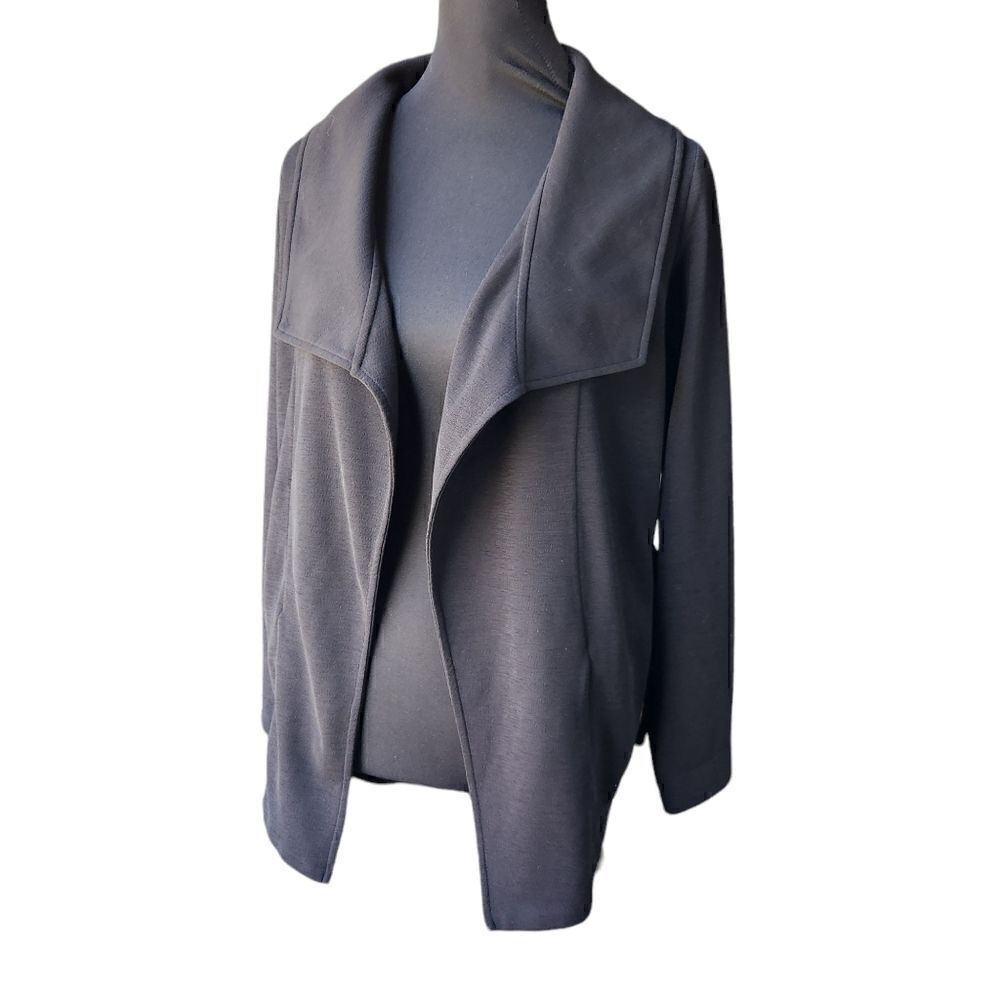 Banana Republic Jacket Blaer Small Black Solid Long Sleeve Pockets Gathered Back